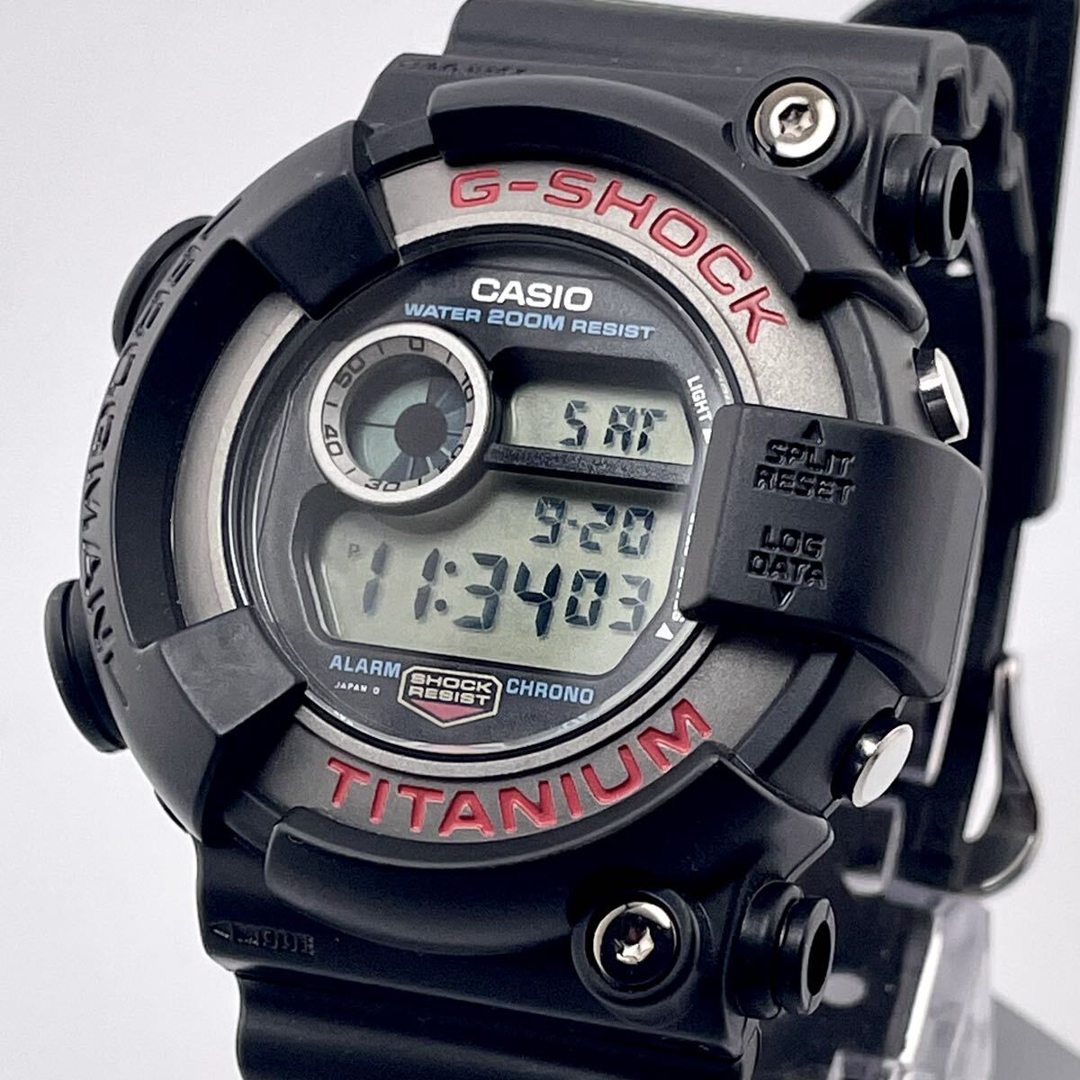 【未使用級/稼働】フロッグマン/FROGMAN G-SHOCK/Gショック CASIO/カシオ チタン/Titanium デジタルウォッチ 時計 メンズ DW-8200 ダイバー拍卖