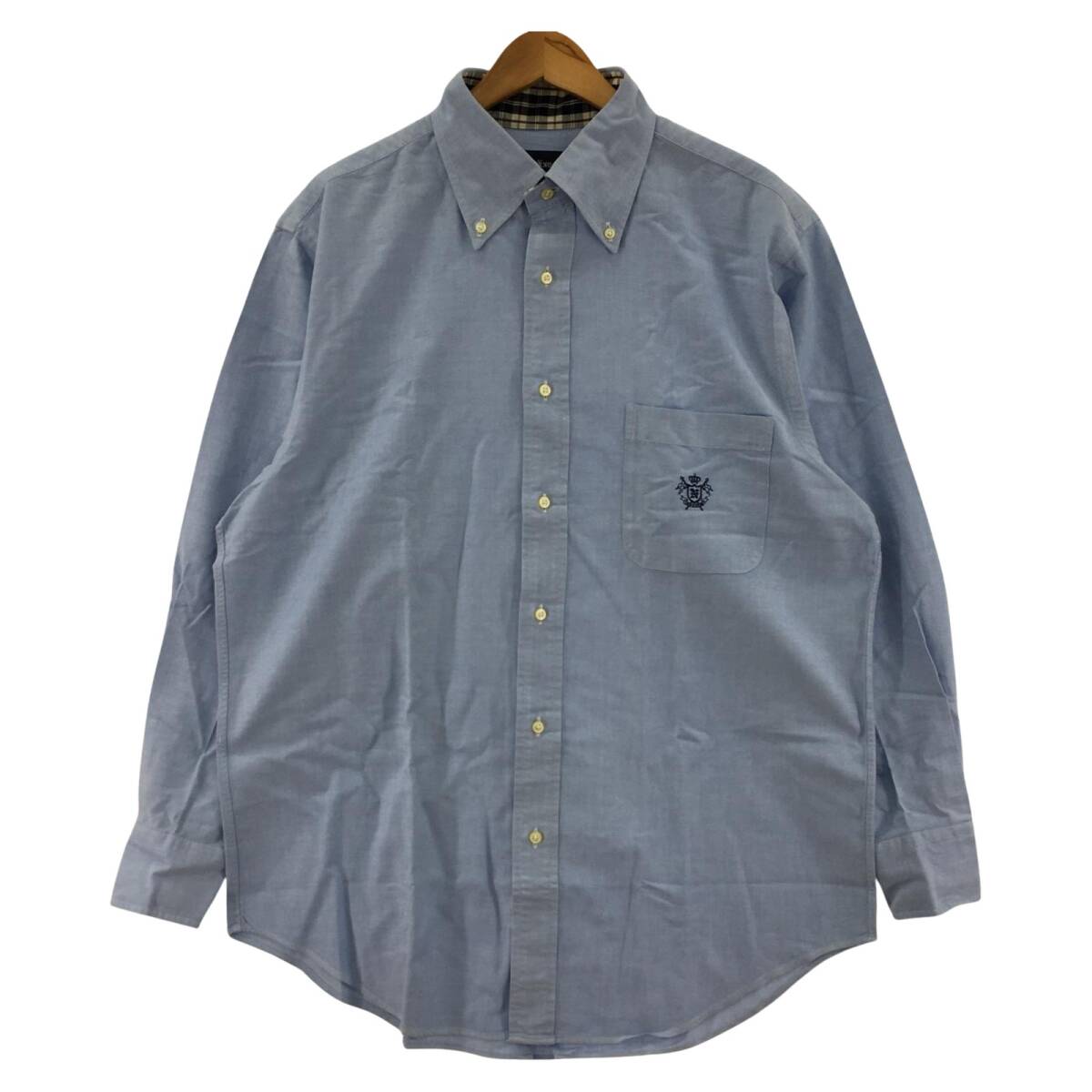 NEWYORKER ニューヨーカー ワンポイント刺 長袖シャツ size2L/ライトブルー拍卖