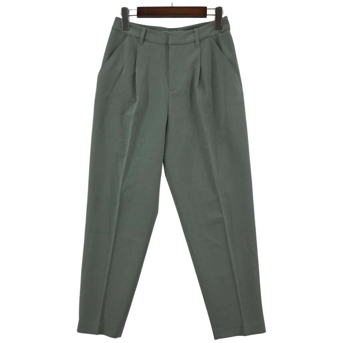 KBF ケイ・ビイ・エフ タック スラックス パンツ size38/グリーン系 ゆうパケットOK拍卖