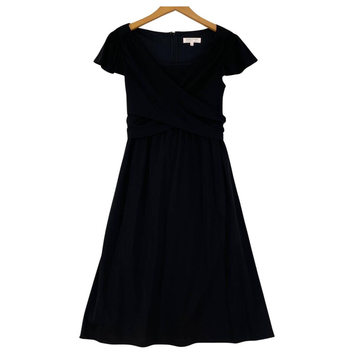 KUMIKYOKU PRIER クミキョク カシュクール フレンチスリーブ ワンピース size2/ブラック拍卖