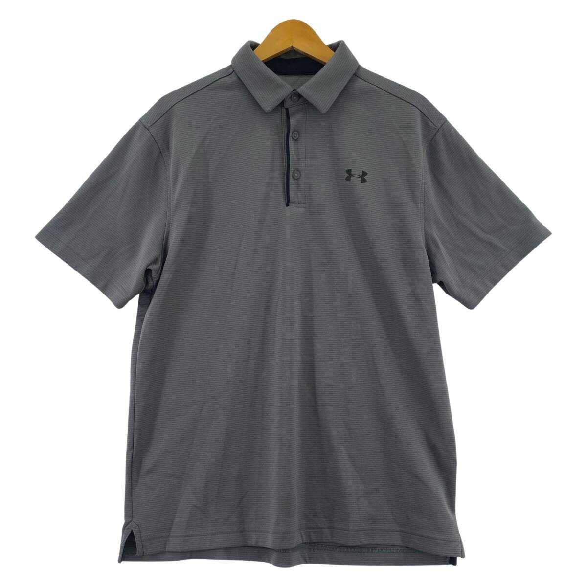 UNDER ARMOUR アンダーアーマー HEATGEAR ロゴプリント ポロシャツ sizeMD/M/M/グレー ゆうパケットOK拍卖