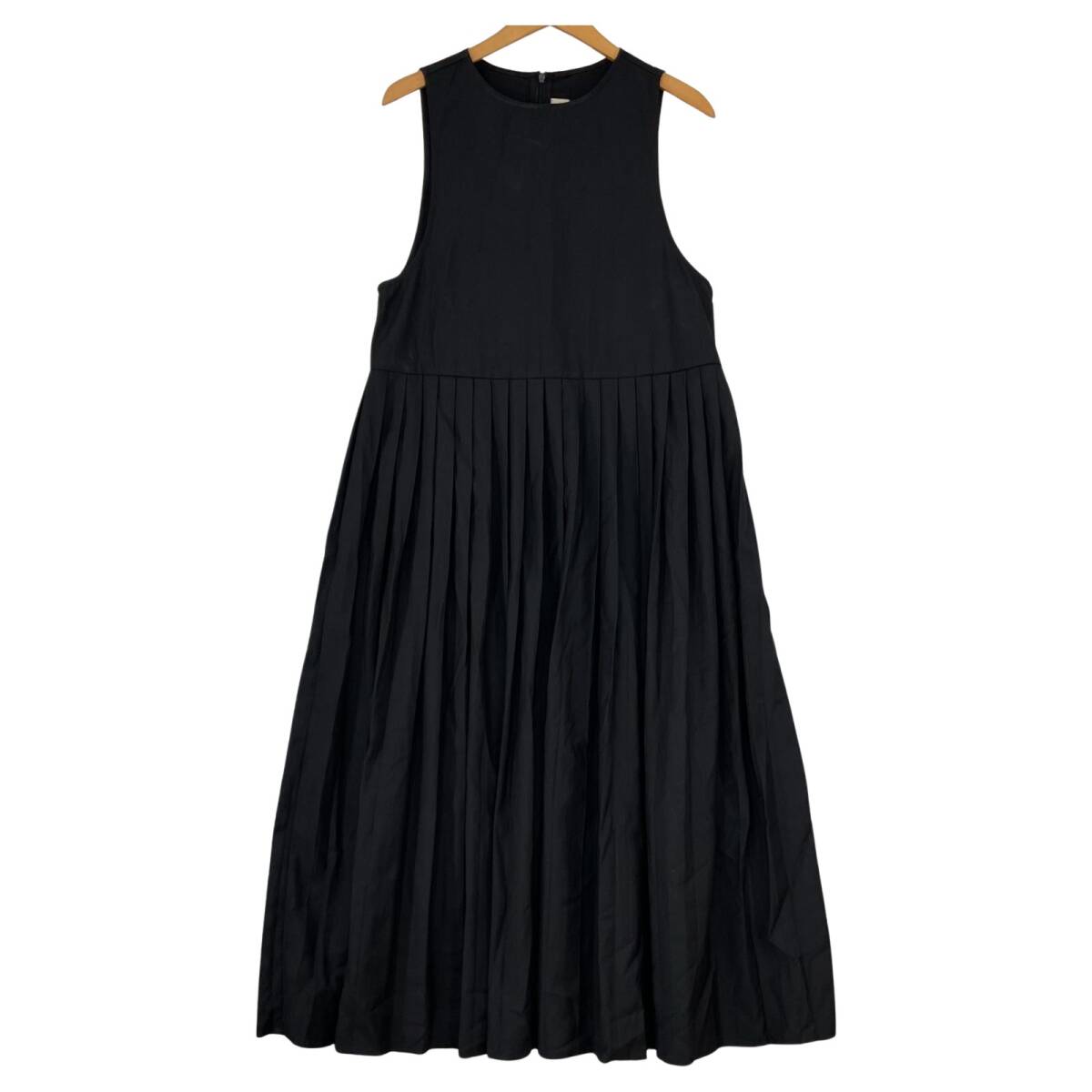 LE JARDIN BLANC ル ジャルダン ブラン プリーツ ロング ワンピース sizeF/ブラック拍卖