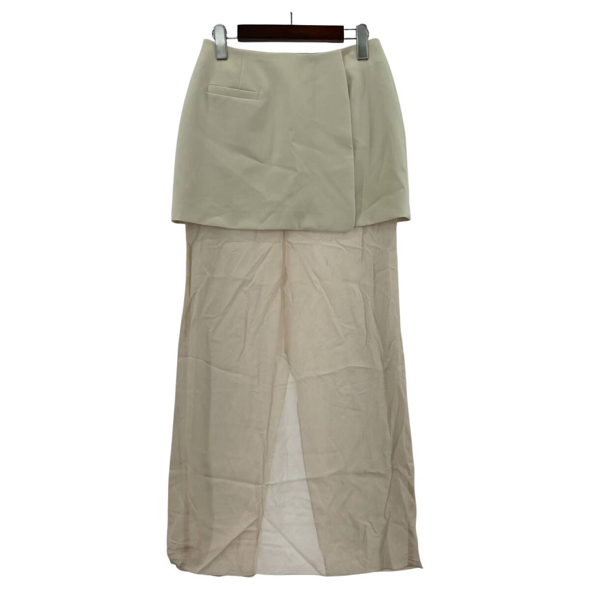 ETRE TOKYO エトレトウキョウ レイヤードシアー スカート size全てS/オフホワイト×ライトベージュ拍卖