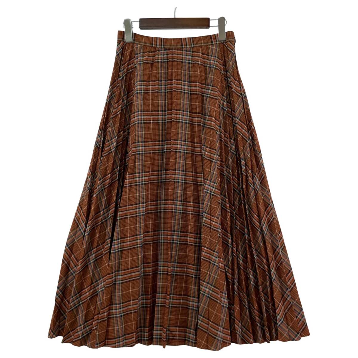 BEAMS LIGETS ビームスライツ プリーツ スカート size38/レッド×ブラウン拍卖