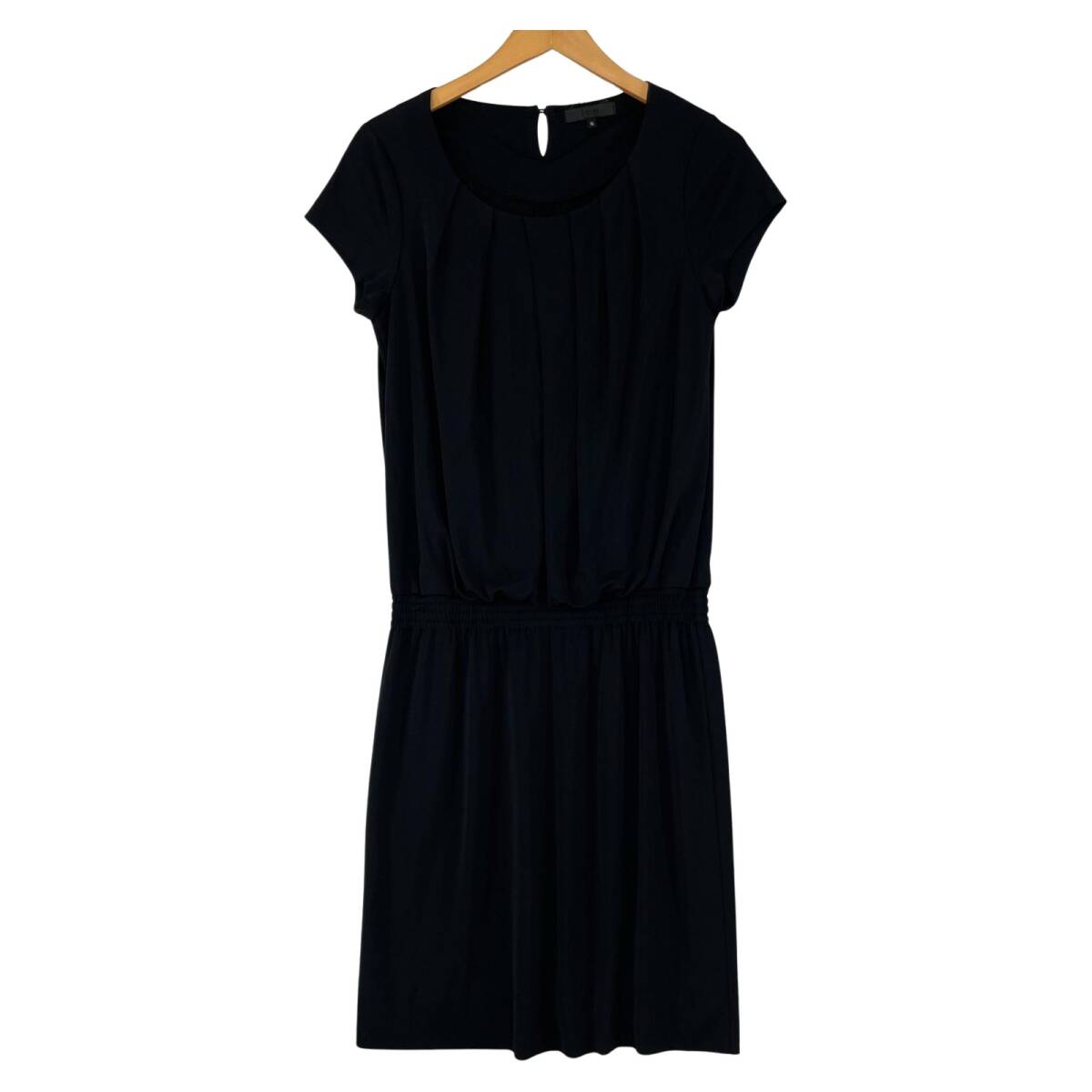 iCB アイシービー ウエストギャザー タックネック ワンピース sizeS/ブラック ゆうパケットOK拍卖