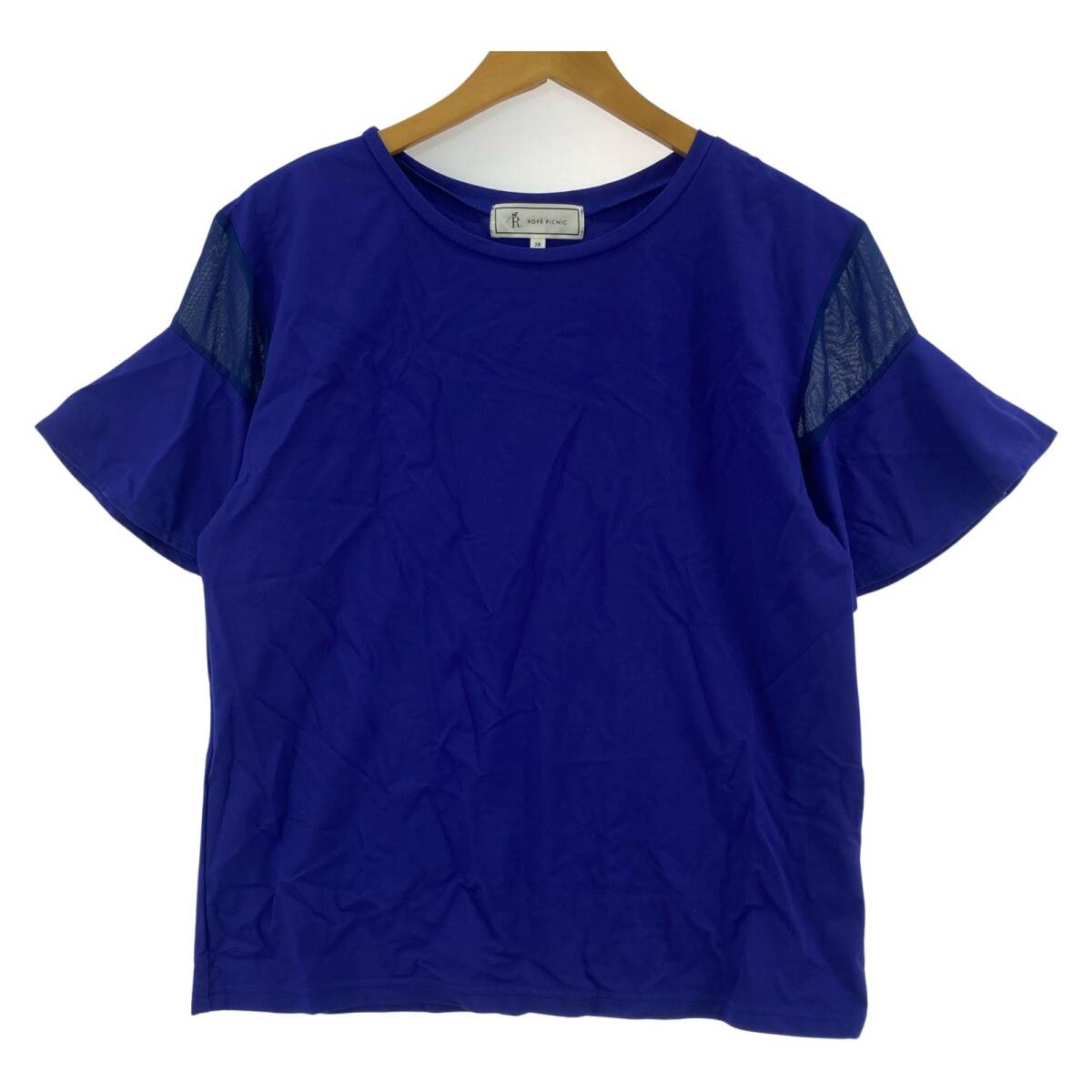 ROPE PICNIC ロペピクニック シアー切替 半袖Tシャツ size38/ブルー ゆうパケットOK拍卖
