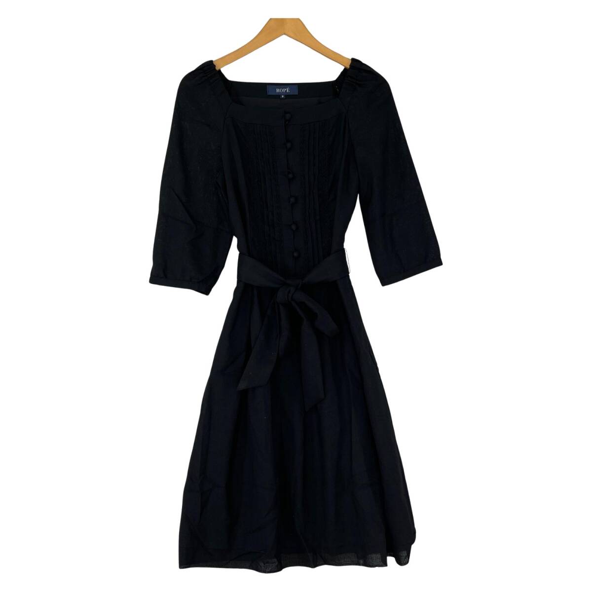 ROPE’ ロペ スクエアネック ワンピース size9/ブラック拍卖