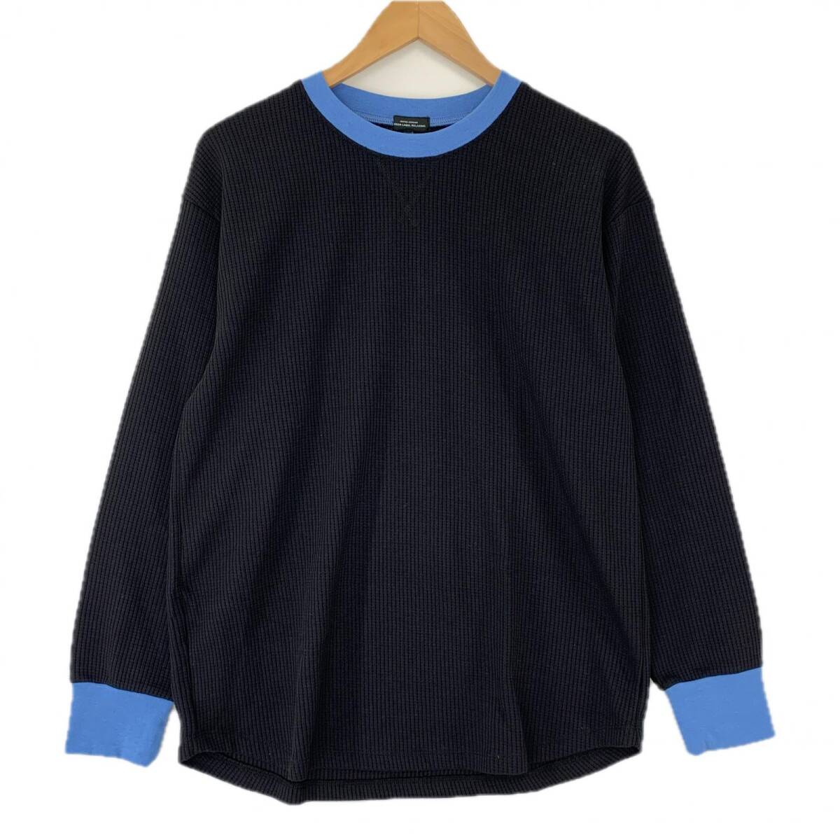 green label relaxing グリーンレーベルリラクシング ワッフル生地 クルーネック カットソー size 160/ブラック拍卖