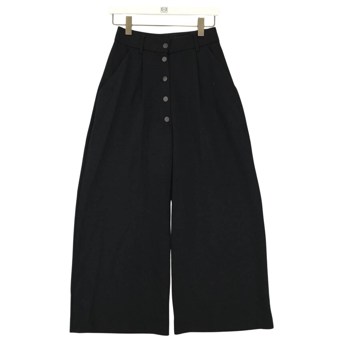LOEWE ロエベ S359341XAR ハンガー付き ワイド パンツ sizeS/ブラック拍卖