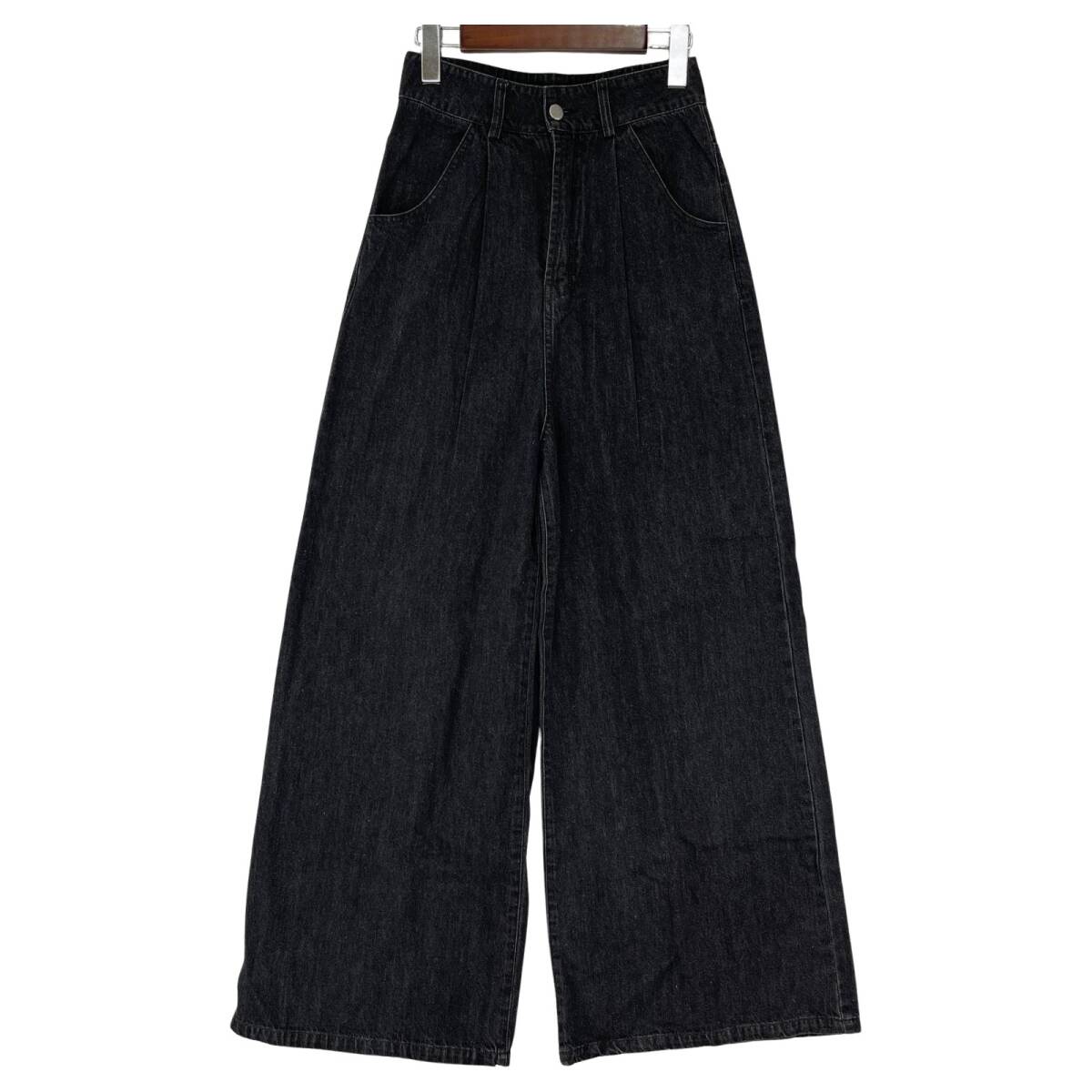 MAJESTIC LEGON マジェスティックレゴン ワイド デニムパンツ sizeM/ブラック拍卖