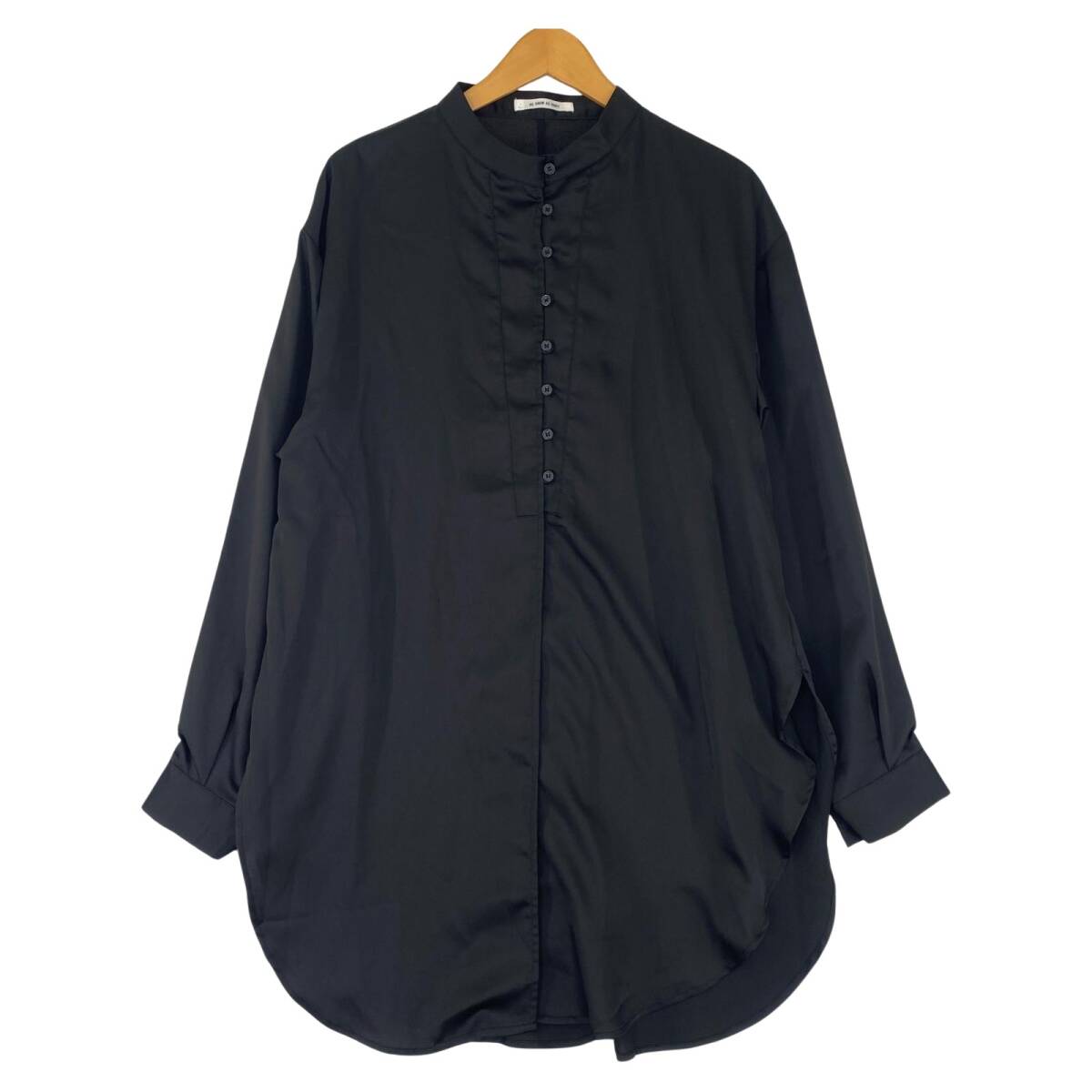 AS KNOW AS PLUS アズノゥアズプラス ノーカラー 長袖シャツ size表記なし/ブラック ゆうパケットOK拍卖