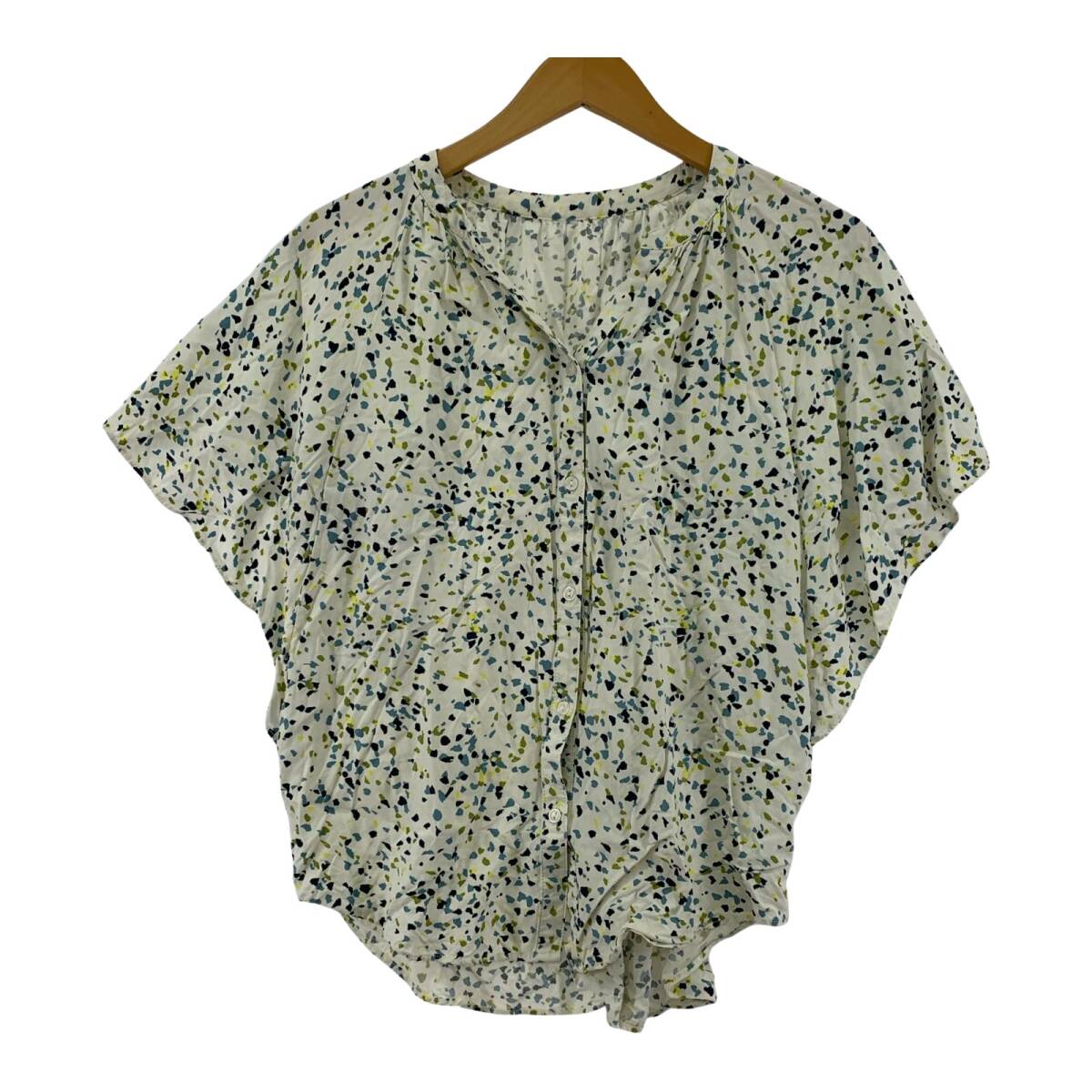 GLOBAL WORK グローバルワーク 総柄 フレアスリーブ ブラウス sizeS/オフホワイト系 ゆうパケットOK拍卖