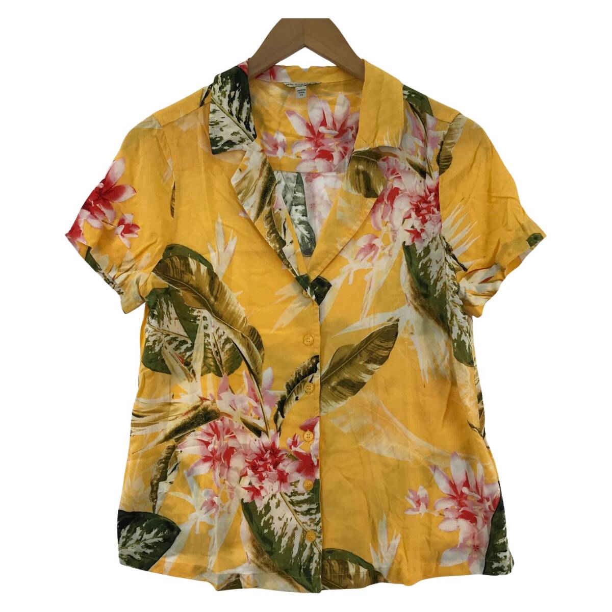 GUESS ゲス 花柄 オープンカラー 半袖シャツ sizeXS/イエロー ゆうパケットOK拍卖