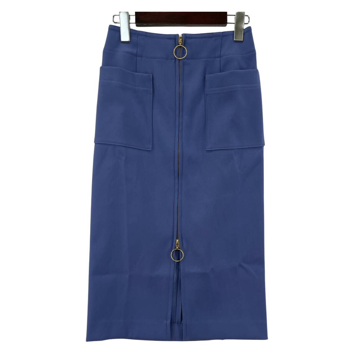 NOBLE ノーブル ミモレ丈 スカート size34/ブルー拍卖