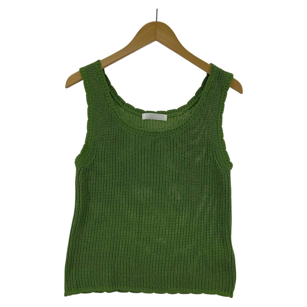 SENSE OF PLACE センスオブプレイス アーバンリサーチ ノースリーブ サマー ニット sizeFree/グリーン系 ゆうパケットOK拍卖