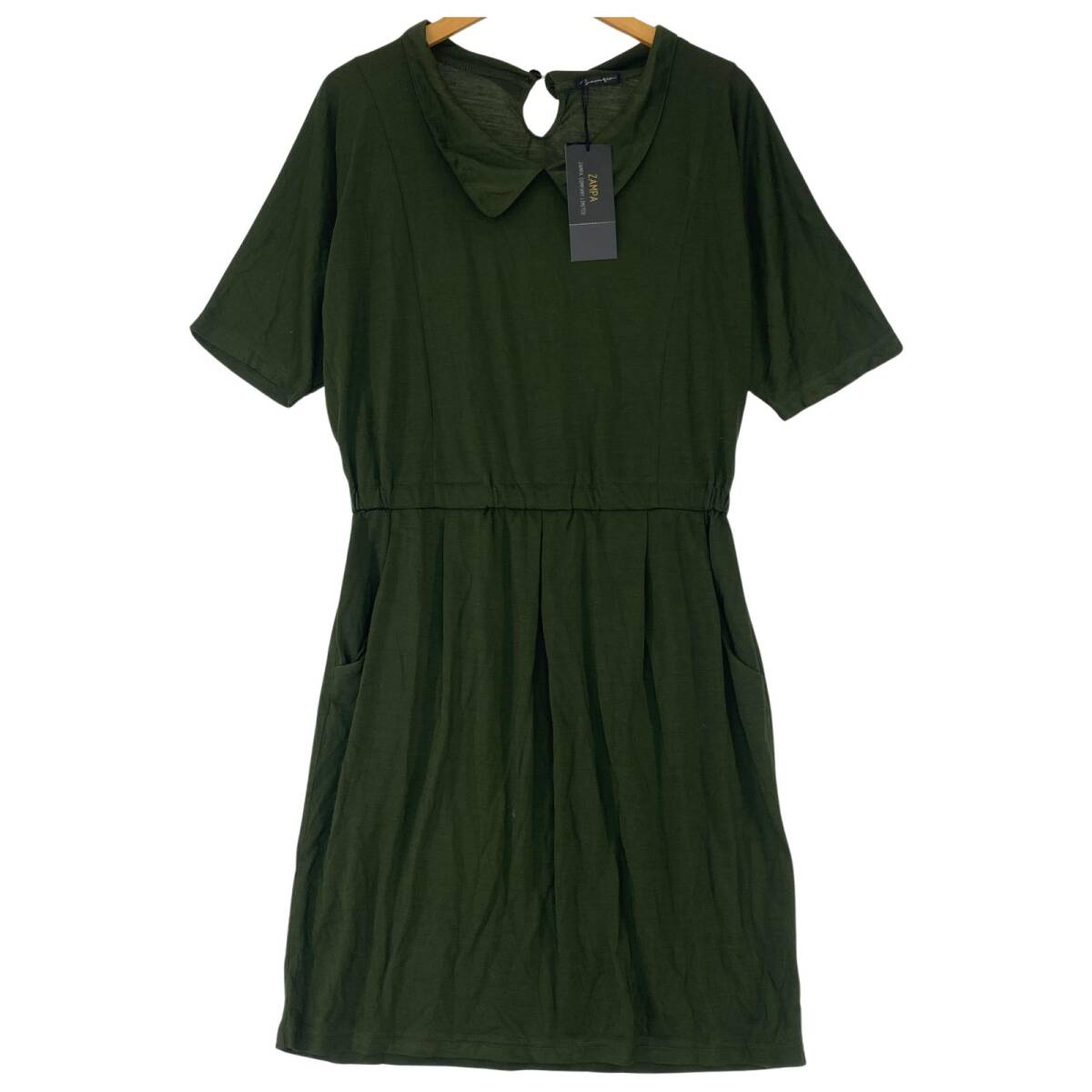 ZAMPA ザンパ タグ付き カットソー ワンピース sizeM/オリーブ ゆうパケットOK拍卖