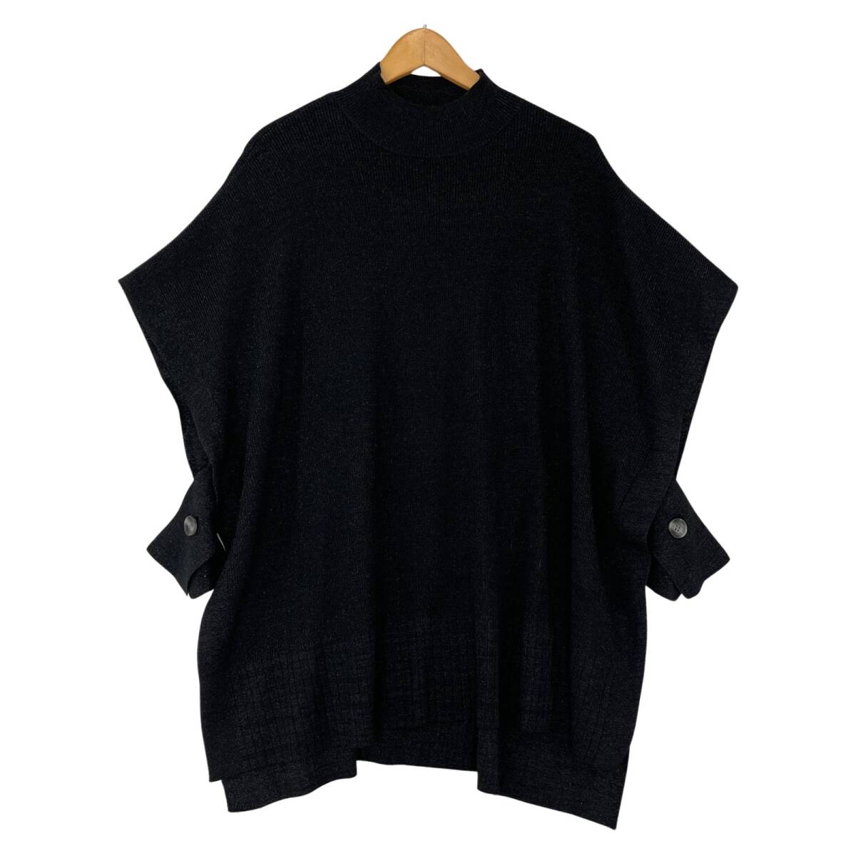 美品 rienda リエンダ タグ付き ラメニット サイドオープン カットソー sizeF/ブラック拍卖