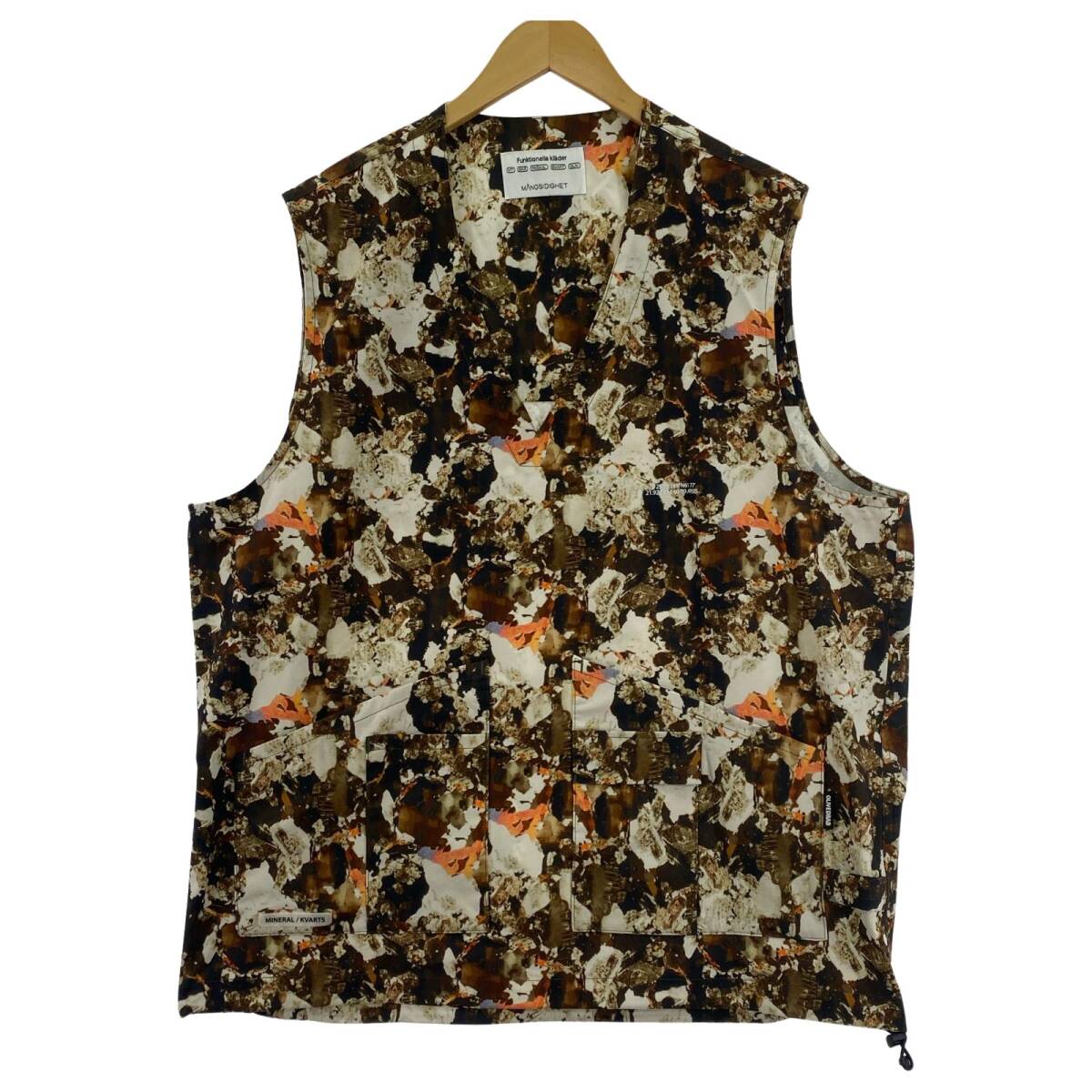 Funktionella klder MNGSIDIGHET 総柄 Vネック ベスト sizeL/ブラウン ゆうパケットOK拍卖