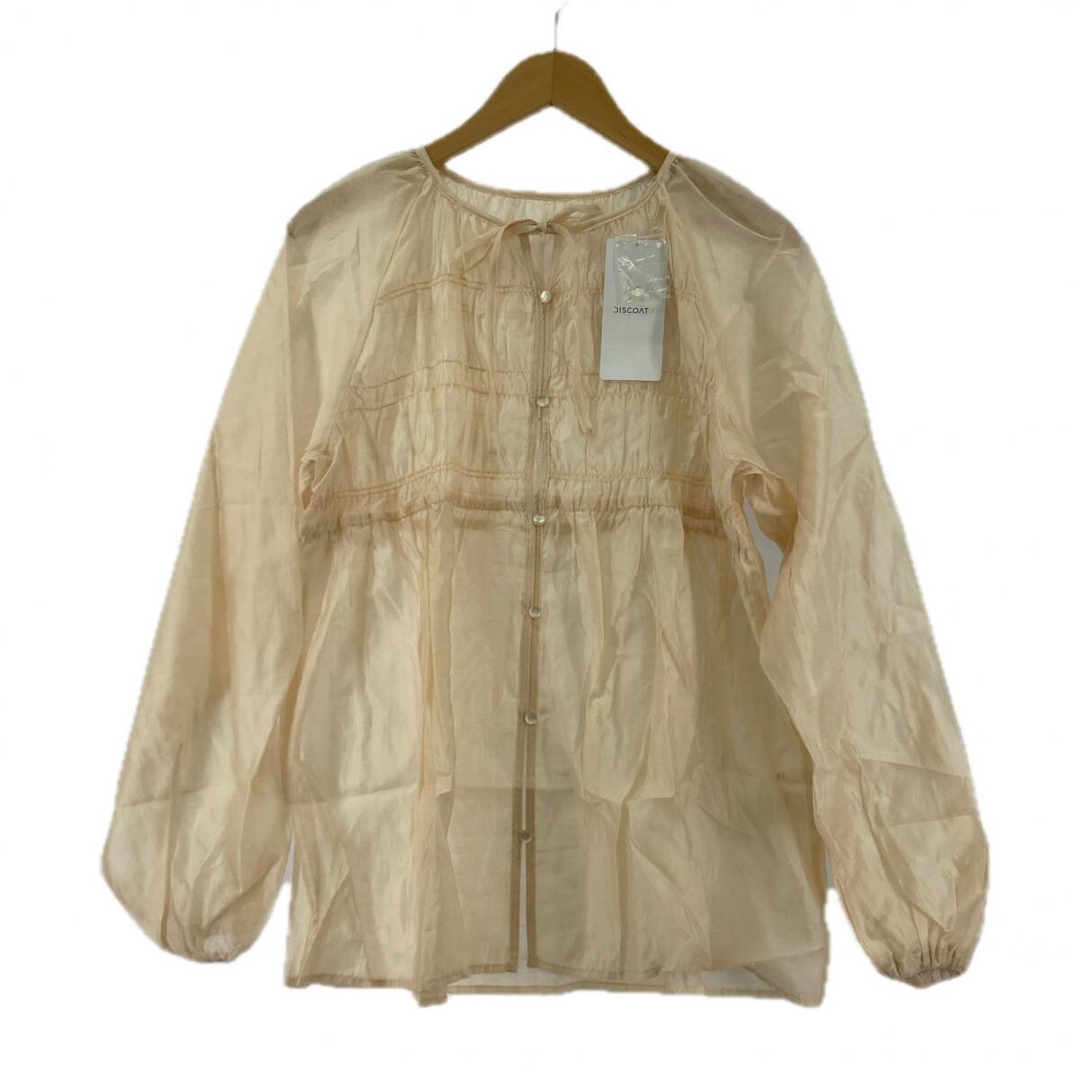 美品 DISCOAT ディスコート タグ付き シアー チュニック sizeM/アイボリー ゆうパケットOK拍卖