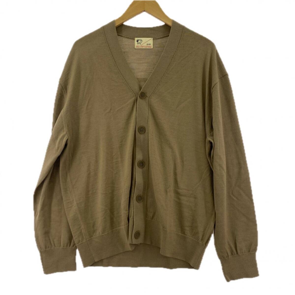 LB.03 nano universe ナノ・ユニバース Vネック ニット カーディガン sizeL/ベージュ拍卖