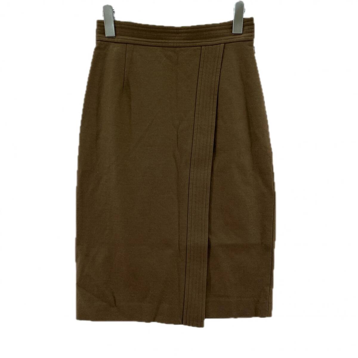UNITED ARROWS ユナイテッドアローズ ウール ラップ スカート size36/ブラウン拍卖