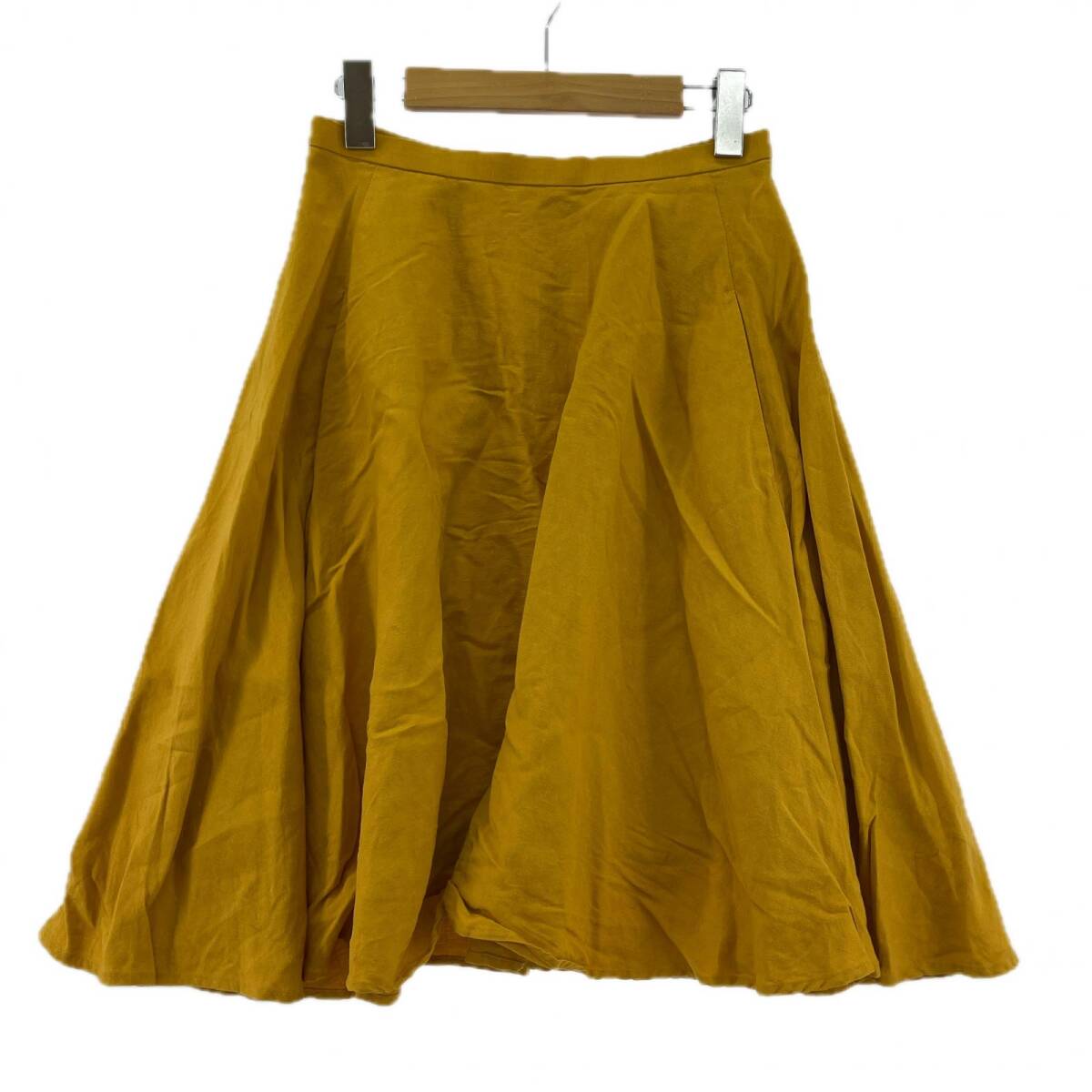 BEAUTY&YOUTH UNITED ARROWS ビューティーアンドユースユナイテッドアローズ リネン混 フレア スカート sizeM/イエロー系 ゆうパケットOK拍卖