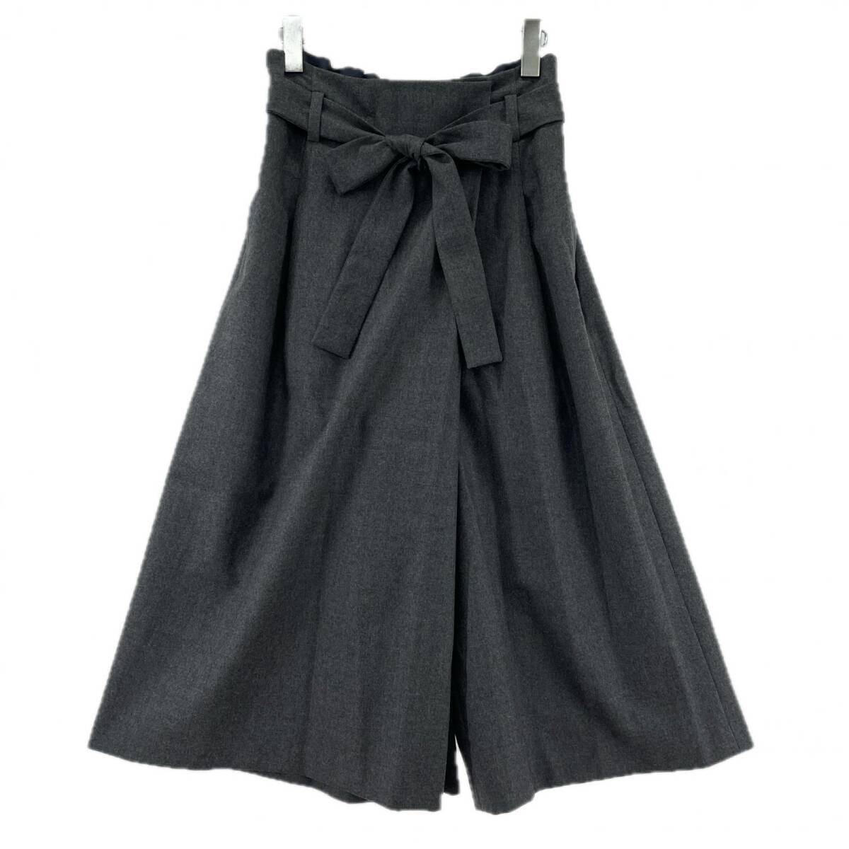 HUMAN WOMAN ヒューマンウーマン ワイドフレア クロップド パンツ sizeM/グレー拍卖