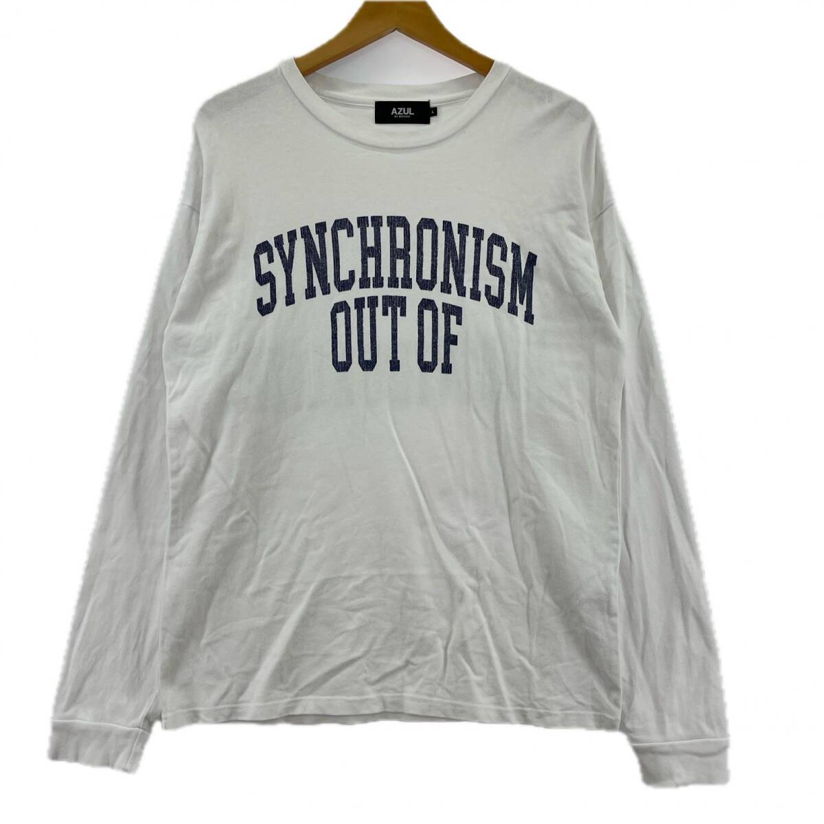 AZUL BY MOUSSY アズールバイマウジー 長袖 カットソー sizeL/ホワイト拍卖