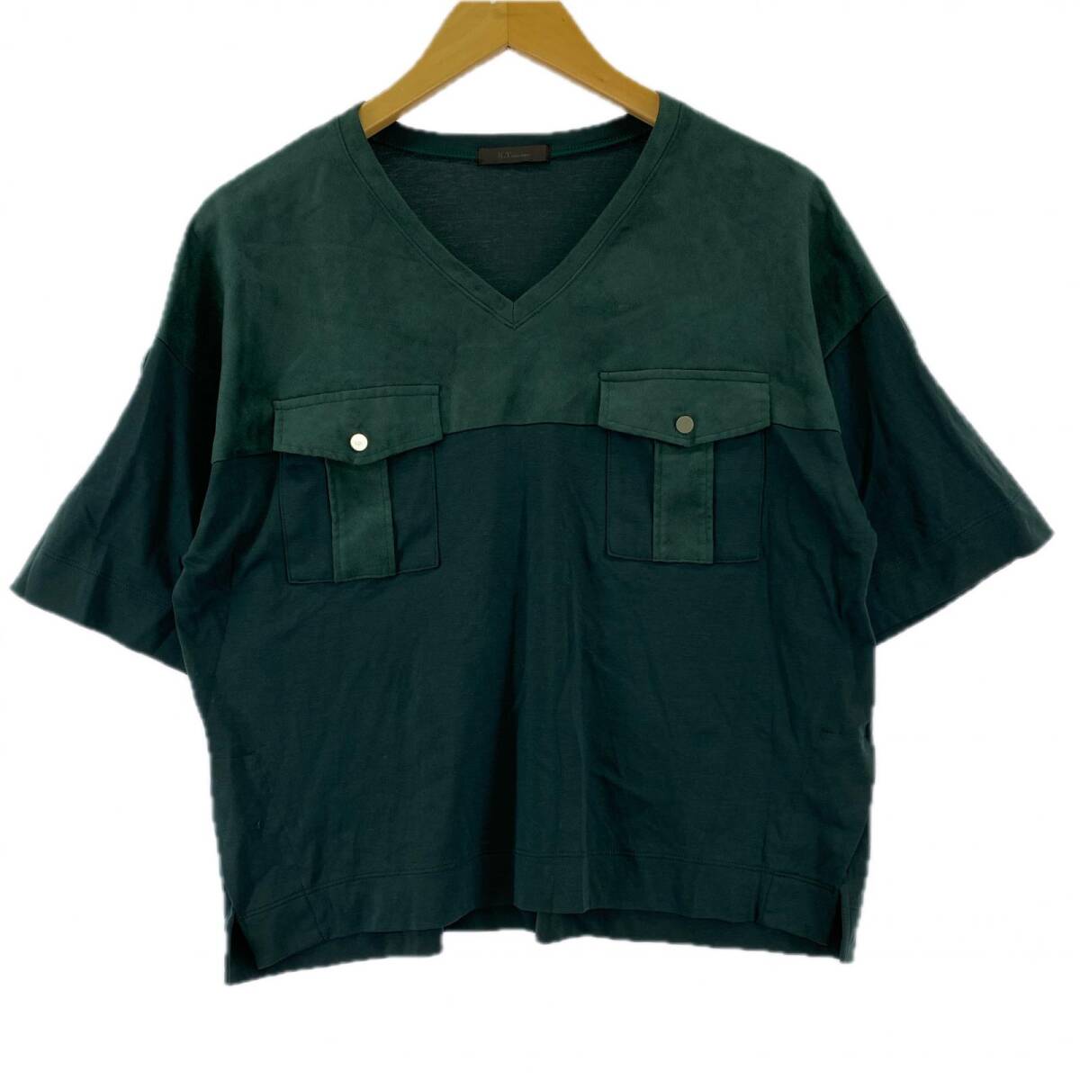 K.T KIYOKO TAKASEK.T キヨコ タカセ Vネック カットソー size5/グリーン ゆうパケットOK拍卖