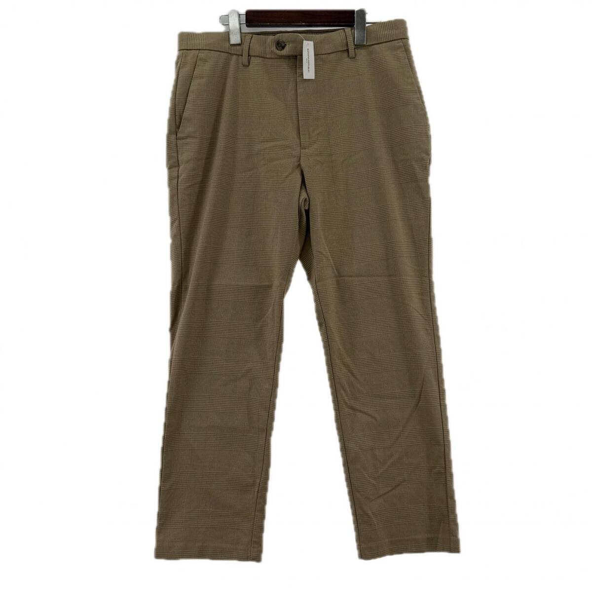美品 BANANA REPUBLIC バナナリパブリック タグ付き チェック テーパード パンツ size33×30/ベージュ拍卖
