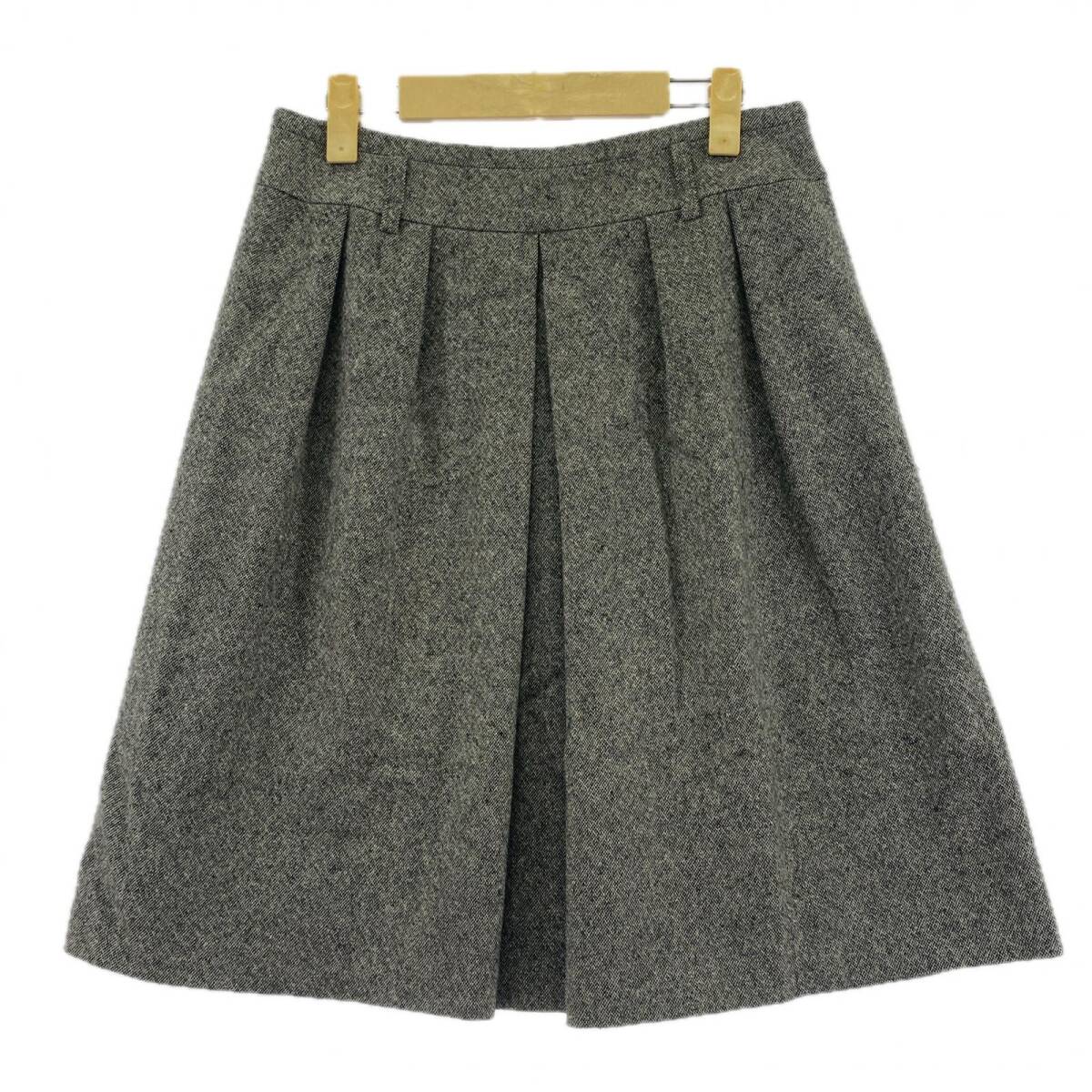 ROPE ロペ ウール混 ボックスプリーツ スカート size40/グレー系 ゆうパケットOK拍卖