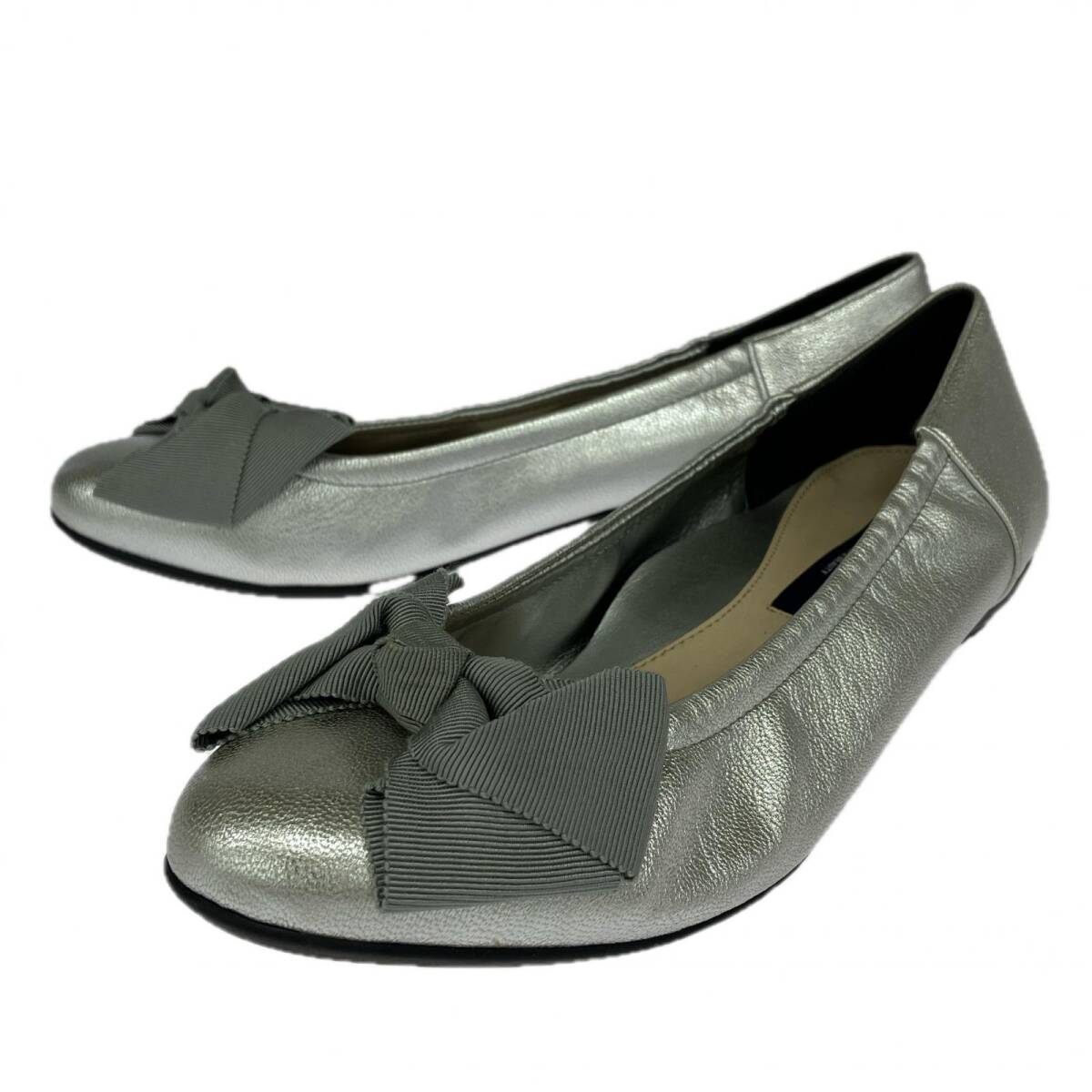 TALANTON タラントン リボン パンプス size23 1/2/シルバー拍卖