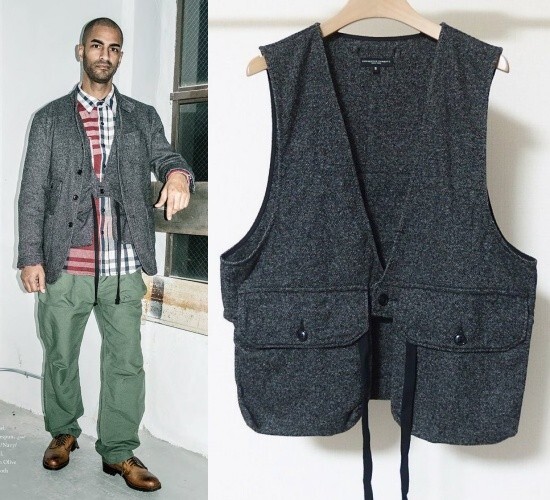 Engineered Garments エンジニアードガーメンツ Fowl Vest Wool Homespun ホームスパン フォウル ベスト S拍卖