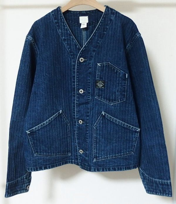 24AW POST O'ALLS OVERALLS ポスト オーバーオールズ 1104-HBI Stoker's Jacket herringbone denim double indigo ストーカー ジャケットM拍卖