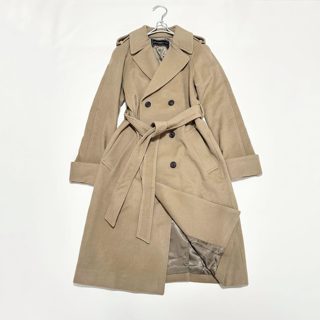 美品ドゥーズィエムクラス ロングウールコート ベルト ベルベットコート 36拍卖