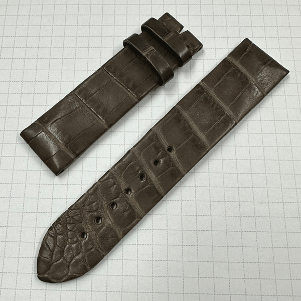 【未使用・長期在庫処分品】 JAQUET DROZ/ジャケドロー 純正ストラップ/ベルト ブラウンアリゲーターマット 21mm-20mm拍卖