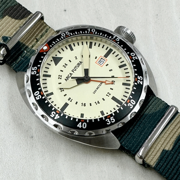 1円~!【未使用・展示処分品】 B ARCA FUTURA/アルカフトゥーラ メンズ腕時計 3750IV2 アイボリー/迷彩 クォーツ 24時間表示拍卖