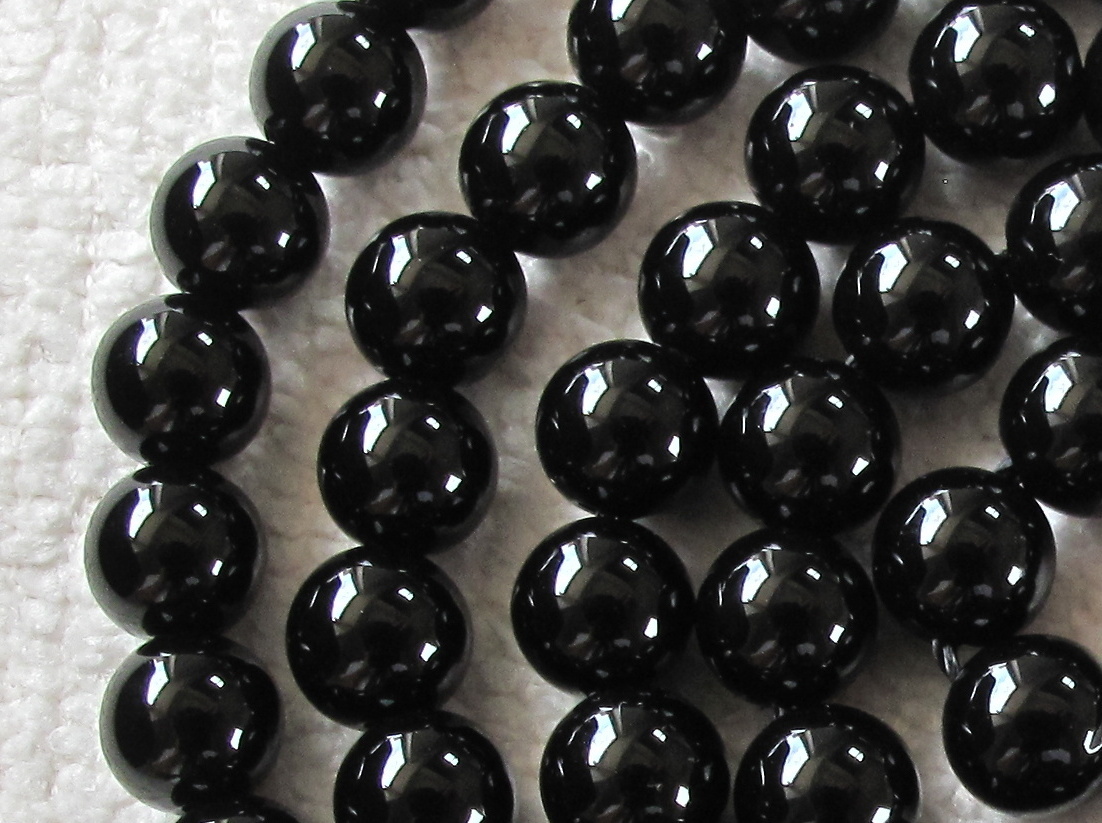 ◯送料無料★天然石&ブラックオニキス▲丸玉!6mm!1本60cm!拍卖