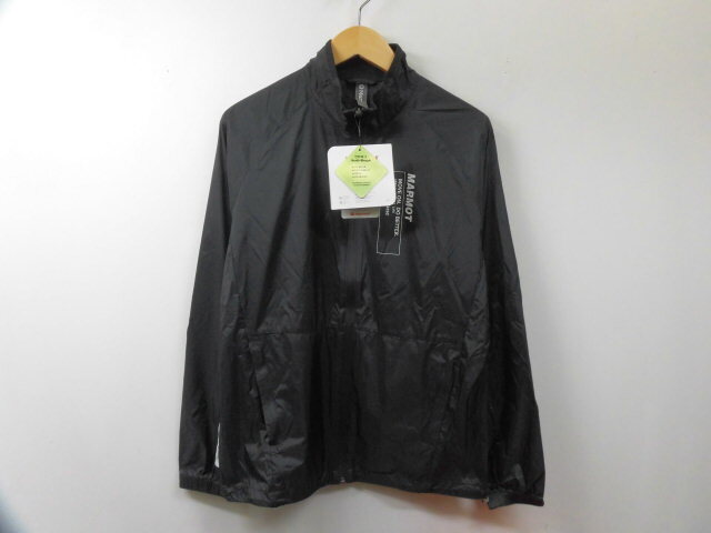 新品 Marmot マーモット 1MMJKM0001BK095M ジャケット ハイネック フルジップ 薄手 ロゴプリント ブラック 黒 Mサイズ(95)拍卖