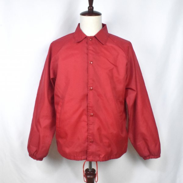 70s80s AUBURN ビンテージ 無地 コーチジャケット sizeM 赤 レッド 状態良好 70年代 80年代 アメリカ USA古着 アウター ブルゾン拍卖