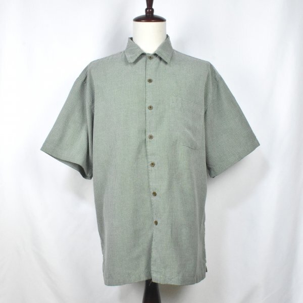 90sユーロ古着 POINT ZERO ビンテージ ビッグサイズ 半袖シャツ sizeL XL~ 緑 グリーン 大きいサイズ 90年代 ゆったり オーバーサイズ拍卖