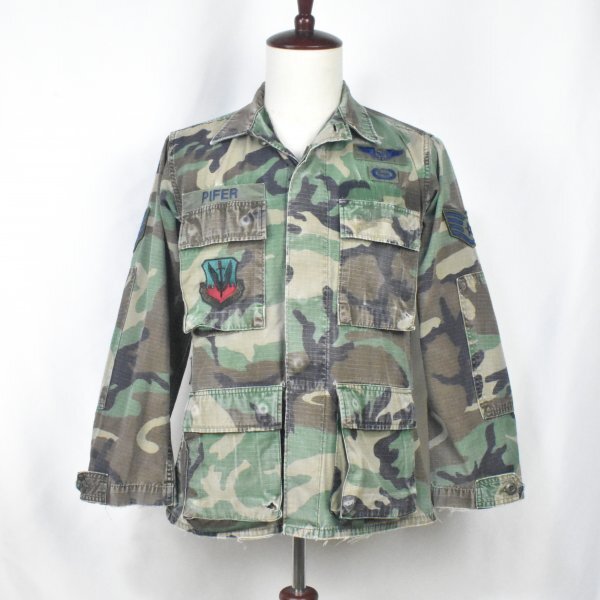 80s 米軍実物 ビンテージ 迷彩 BDU フィールドジャケット sizeXS-SHORT カモフラ ミリタリー 雰囲気 80年代 アメアパ USA古着 アメリカ軍拍卖