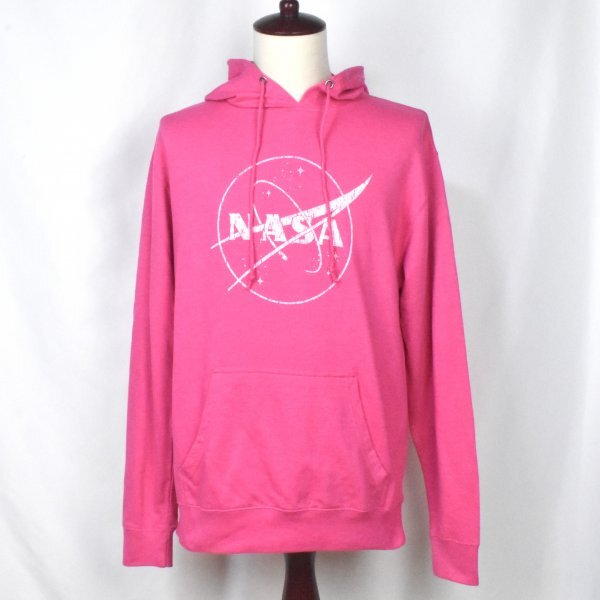 USA古着 NASA ロゴ スウェット パーカー sizeL ピンク 薄手 プルオーバー 宇宙 企業 アメリカ アメカジ DELTA レア拍卖