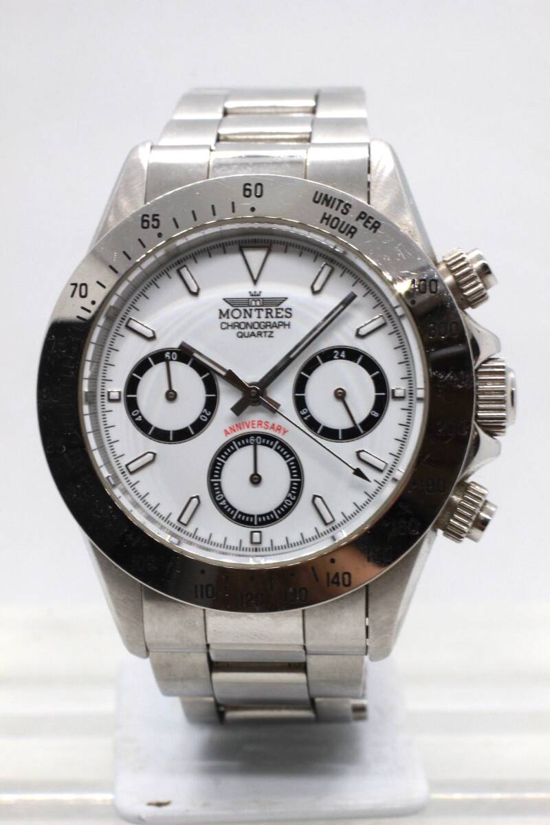 【MONTRES】CHRONOGRAPH 68199 QUARTZ 100M STAINLESS STEEL BACK中古品時計 電池交換済み 25.9.6 拍卖
