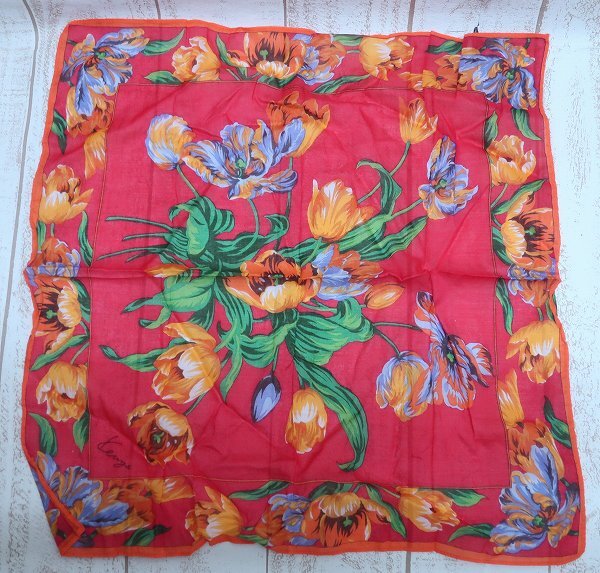 6-7033A/KENZO 花柄ハンカチ チーフ ケンゾー 送料200円 拍卖