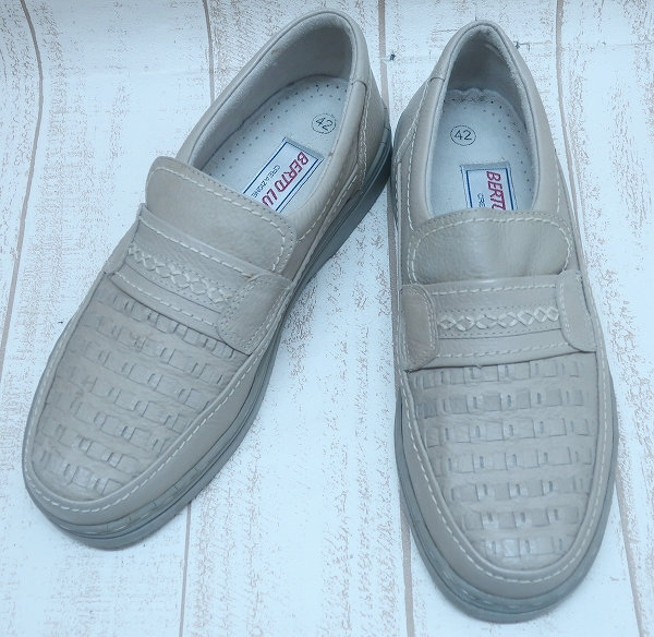 5-2519/BERTO LUCCI メッシュレザーローファー シューズ ベルトルッチ 42拍卖