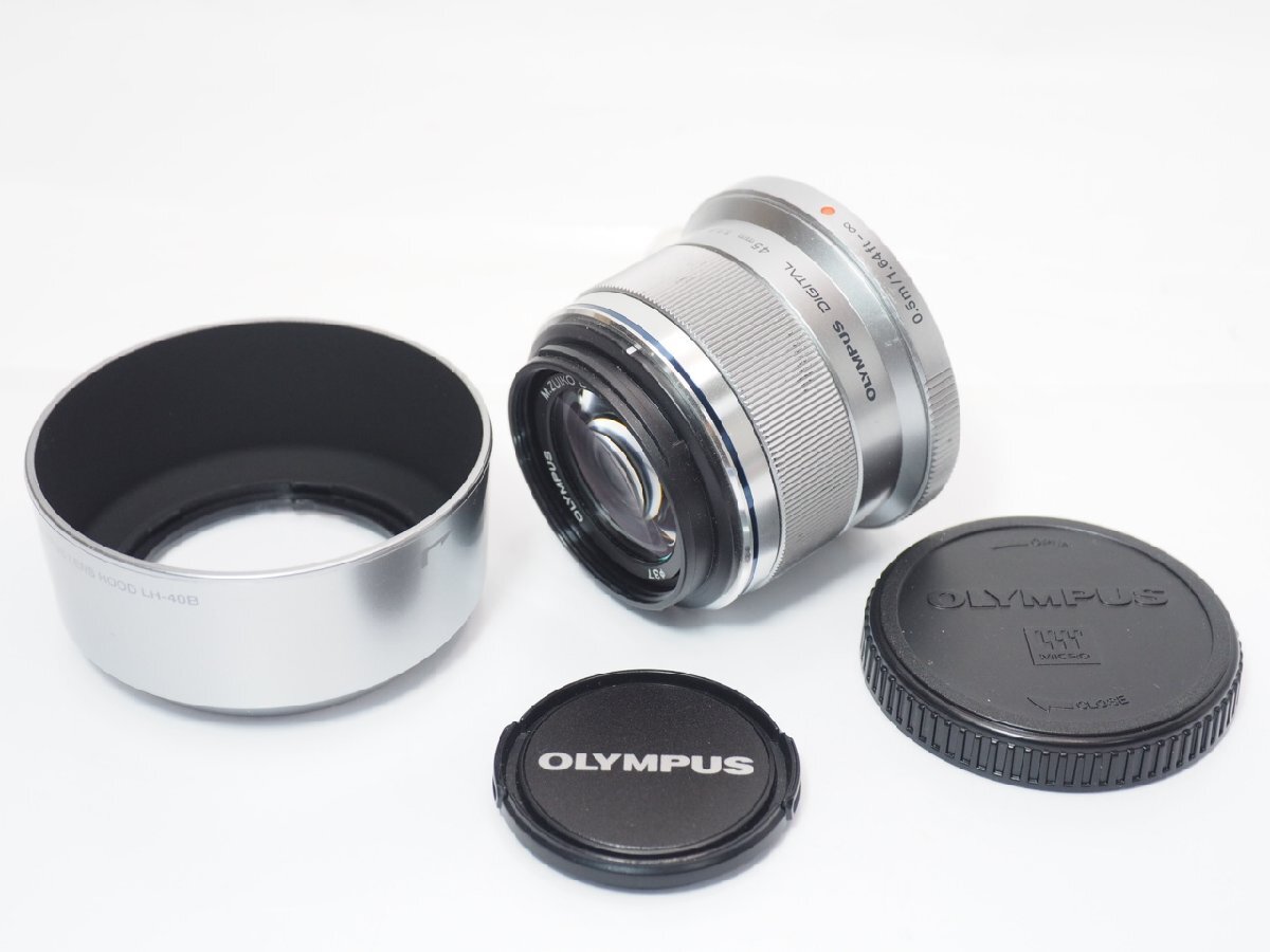 OLYMPUS M.ZUIKO DIGITAL 45mmF1.8 純正フード付 レンズ オリンパス [管OL6512拍卖