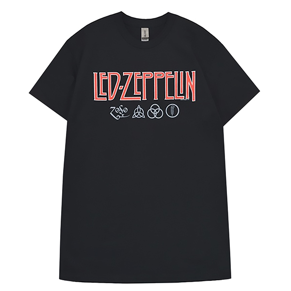 LED ZEPPELIN レッドツェッペリン Logo & Symbols Tシャツ Lサイズ オフィシャル拍卖