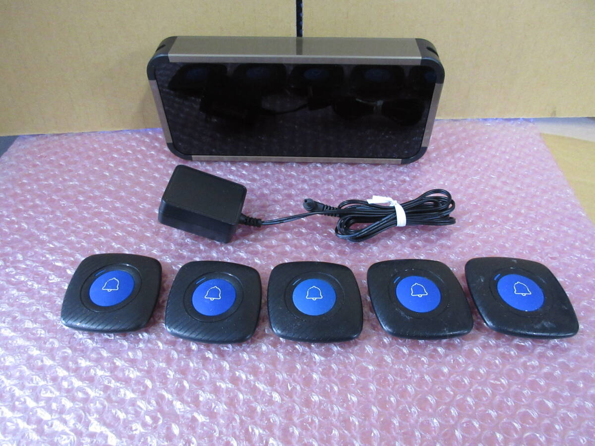 ★ジャンク扱い★AVIOS 呼び出しベル 送信ボタン 5個 セット 飲食店 カフェ レストラン 店舗 チャイム拍卖