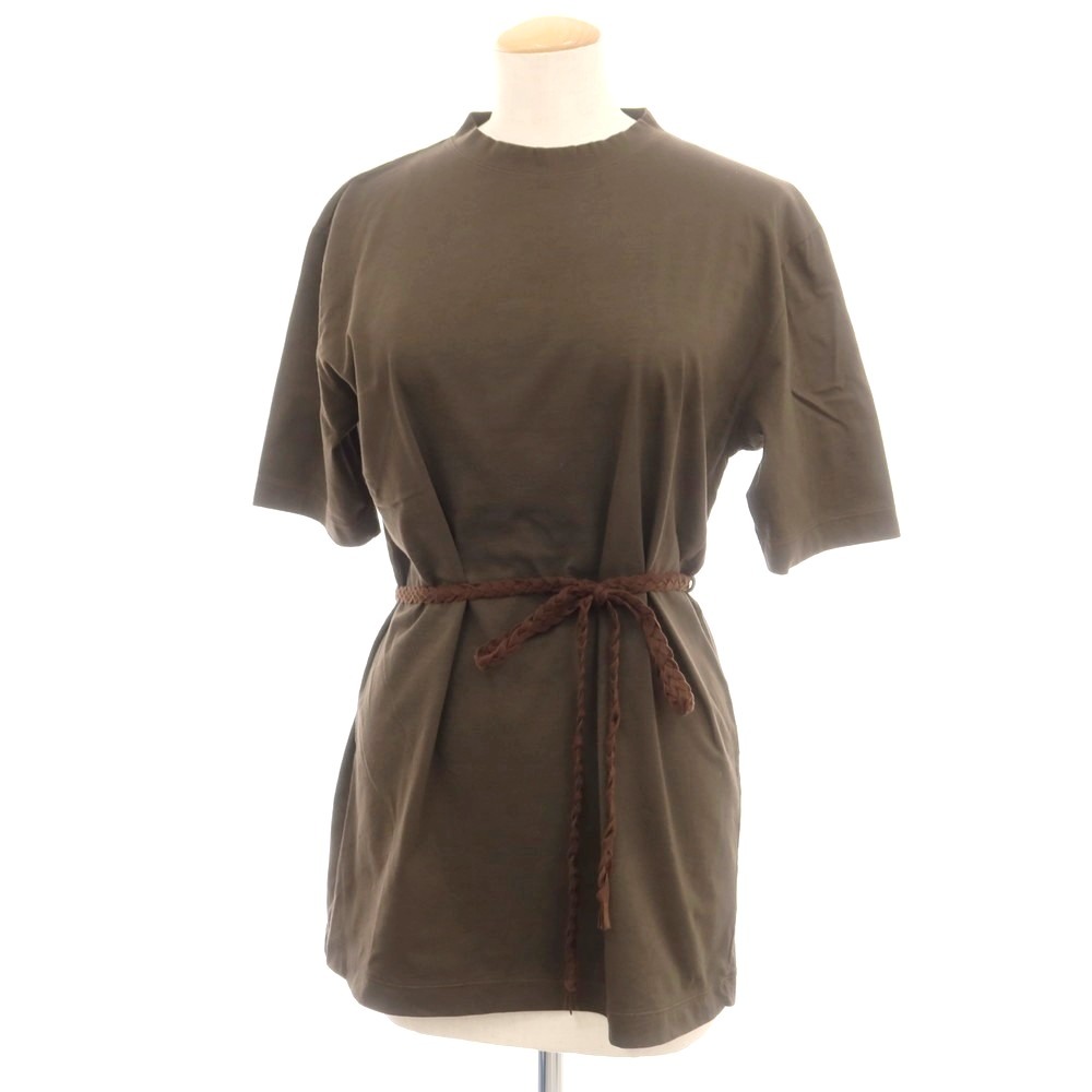 【新品】スカリオーネ SCAGLIONE コットン クルーネック 半袖Tシャツ ダークブラウン【 S 】拍卖